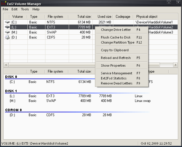 ext 2 volume manager