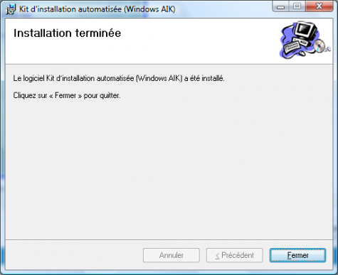 Fin de l’installation AIK